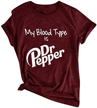 Grafikus Tees a Nők Tini Lányok Divatos Vicces Tshirt Mondások A vércsoportja DR. Pepper Rövid Ujjú Felső