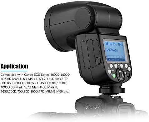 Godox V1C Szakmai Speedlite Vaku Speedlight Kerek Fej, Vezeték nélküli 2,4 Gramm Kompatibilis Canon EOS Sorozat 1500D 3000D 5D Mark