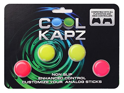 CoolKapz Csúszásmentes Játékvezérlő Joystick-D-Pad Borító, Fluoreszkáló Sárga, Rózsaszín (Csomag 5)