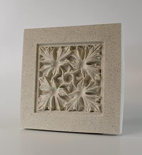 Ananász Grove Minták Faragott Építészeti Bas Relief 3D Csempe Emléktábla Dísz, Szilárd műkő, négylevelű Design, 9.5x9.5 a Falra, vagy Asztali