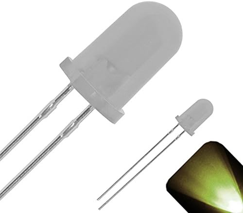 5mm Round Top Matt Lencse LED - /Meleg-Puha, Fehér LED - Ultra Fényes (Csomag 5)