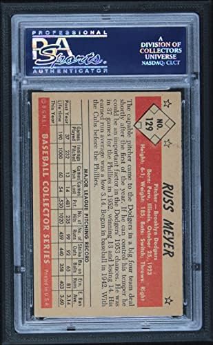 1953 Bowman 129 Russ Meyer Brooklyn Dodgers (Baseball Kártya) PSA a PSA 6.50 Dodgers