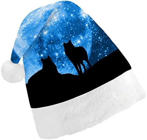 A farkasok Telihold Karácsonyi Sapka, Télapó Sapka a Felnőtt Unisex Kényelem Klasszikus Karácsonyi Sapka Karácsonyi Party Nyaralás
