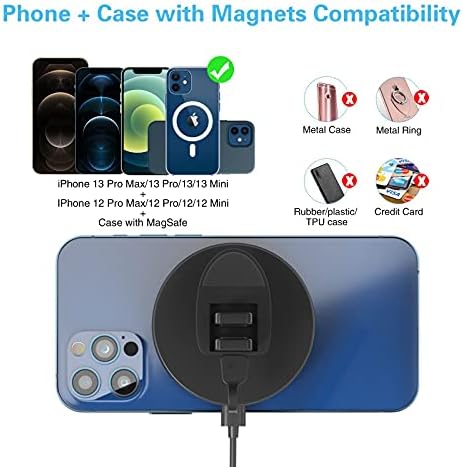COSOOS Kompatibilis Mag-Biztonságos Vezeték nélküli Töltő, Mágneses Vezeték nélküli Autós Töltő iPhone 14 Pro/14/13/Mini/13