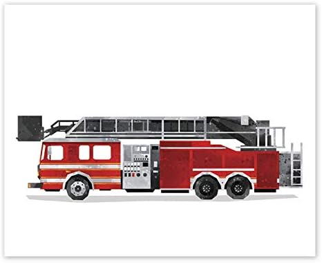 Tűz Kamion Dekoráció - Készlet 6 Nyomtat // Firetruck Óvoda Plakátok // Tűz Motor Szülinapi Party Dekoráció // Transzfer