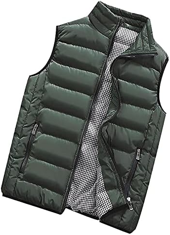 Téli Üzleti Túlméretezett Kabát Férfi Ujjatlan Klasszikus Egyszínű Könnyű Kabát Mock Nyak Zipper5