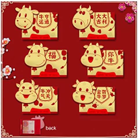 Yf bolt 5/6db 2021 OX Szerencsés Kínai Vörös Borítékok Szerencsés Zsebbel, Piros Csomag Kínai Új Év Tavaszi Születésnapi