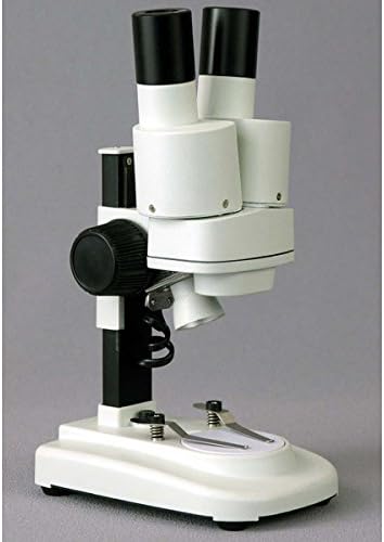 AmScope Gyerekek SE100-LED Hordozható Sztereó Mikroszkóp Binokuláris, WF10x Szemlencse, 20X-os Nagyítás, LED fényforrás, Megfordítható Fekete/Fehér