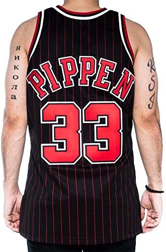 Scottie Pippen Férfi Fekete Csíkos Keményfa Klasszikusok Swingman Jersey