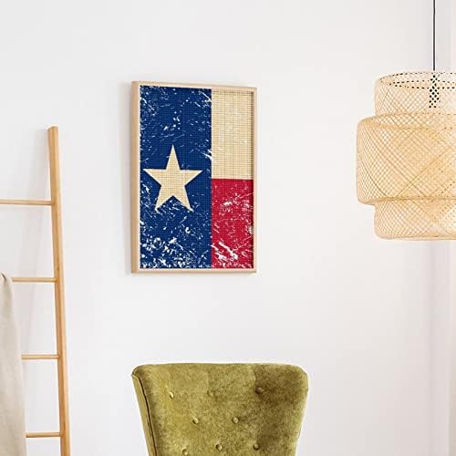 Texasi Állami Zászló Dekorációs Gyémánt Festmény Készletek Vicces 5D DIY Teljes Fúró Gyémánt Pontok Festmények lakberendezés 8x12