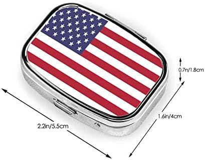 Amerikai Zászló Tér Mini Tabletta Doboz Utazási Gyógyszer Rekeszek Szervező Hordozható Fém Tabletta Esetében