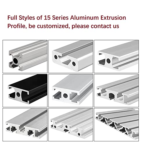 Mssoomm 2 Csomag 15100 Alumínium Extrudált Profil, Hossz 100.39 inch / 2550mm Ezüst, 15 x 100mm 15 Sorozat T Típusú, T-Slot Európai Szabvány