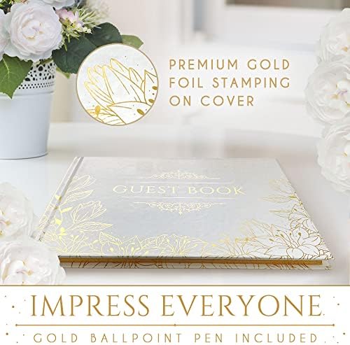 Arany Virágos Esküvői vendégkönyv Esküvői Vendégkönyv Arany Toll, vendégkönyv Esküvői Arany Bélyegzés, lánybúcsú Vendég Könyv