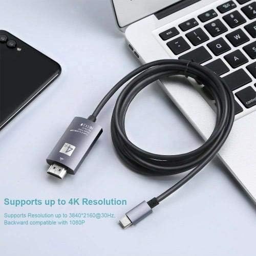 BoxWave Kábel Kompatibilis Anbernic RG350P - SmartDisplay Kábel - USB-C-Típusú HDMI - (6 ft), USB C/HDMI Kábel Anbernic RG350P