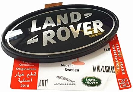 Valódi Land Rover DAH500330 Hátsó Teste Ovális névkitűző (Fekete-Ezüst) a Range Rover Kompresszoros, valamint Evoque 5 Ajtós