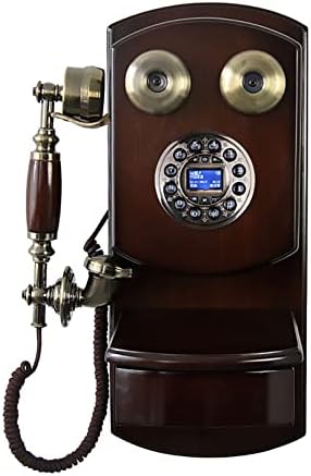 Retro Fa Vintage Vezetékes Telefon Fali Haza Régi Mechanikus Bell Forgó Tárcsa Antik Telefon Kagylót