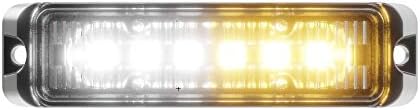 Abrams Flex Sorozat (Sárga/Fehér) 18W - 6 LED Hó extrém autó Jármű LED Rács Fény Fejét, Felületre Szerelhető Villogó Figyelmeztető