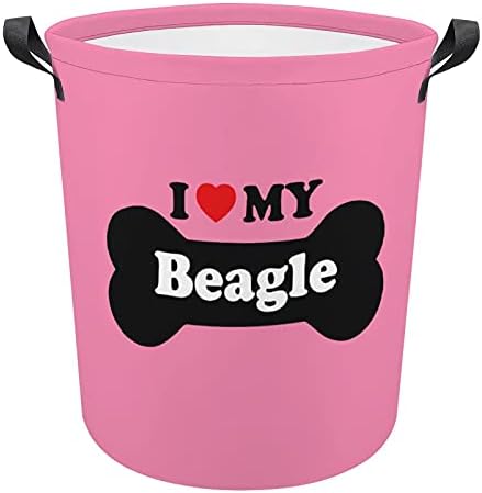 Szeretem A Beagle Oxford Szövet, Szennyes Kosár fogantyúval Tároló Kosár a Játék Szervező Gyerek Szoba Óvoda Fürdőszoba Szennyestartó