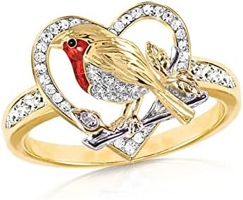 2023 Új Gyűrűt a Madár Vörös Kreatív Madár Gyűrű Női Gyűrű Király Gyűrűk Srácok (A, 6)