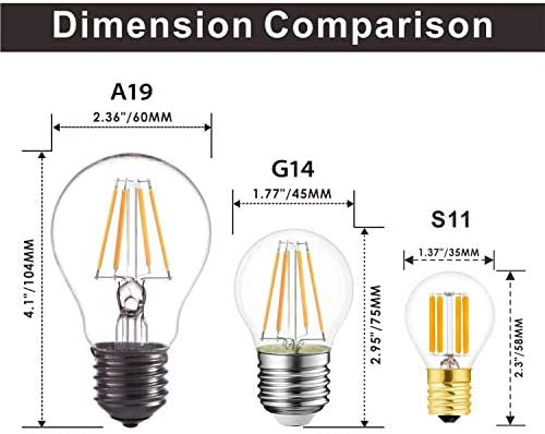 Hizashi Szuper Mini Globe S11 LED Izzó, Szabályozható, 4W E17 Köztes Bázis 40S11 LED Végtelen Csere Izzó, 40 Watt Egyenértékű,