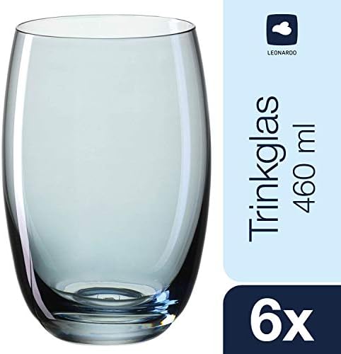 Leonardo Lucente 061780 Inni, Víz Szemüveg Kék, Poharakból isszák a Modern Stílus, Készlet 6, 460 ml