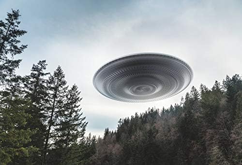 DORCEV 8x6ft UFO Hátteret Űrhajó Repül Erdő Idegen Téma Party Fotózás Háttér UFO-Invázió a Földön sci-fi Kaland Téma Fél