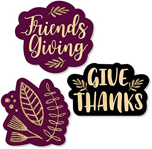Nagy Dot a Boldogság Elegáns Hálás Barátok Alakú baráti hálaadásra Hálaadás Fél Cut-Out - 24 Szám