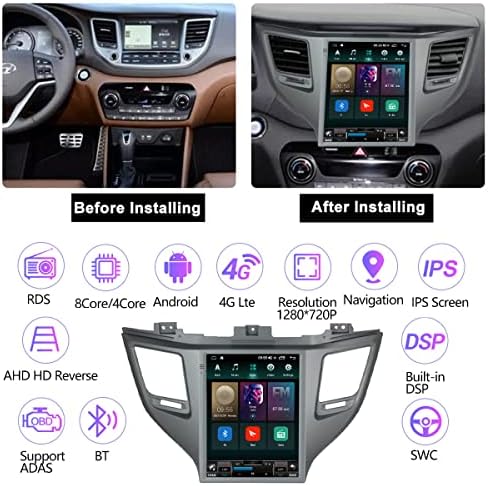 FBKPHSS Android 11.0 2Din autórádió Hifi a Hyundai Tucson -2018 GPS Navigációs 9,7 Hüvelykes Érintőképernyős Multimédia