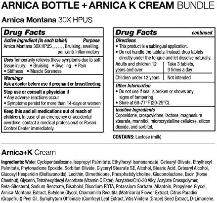 VitaMedica | Arnica Montana 30X & Árnika Krém Csomag | a Zúzódás, Duzzanat, Gyulladás & fájdalomcsillapítás | K-Vitamin végbélkúpot