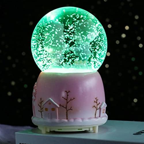 HMGGDD Kreatív Színes Fények Úszó Hópelyhek Fehér Holdfény Pár Üveg Crystal Ball Music Box Tanabata Szülinapi Ajándék (Szín : Fekete-JoJo