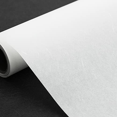 [SSAGAM] Fehér Csomagolás Eperfa Papír Tekercs (20.87 x 393.7 hüvelyk.) / 48gsm Könnyű Hanji Papír Yeonmu-ji, Természetes Rost Textúra