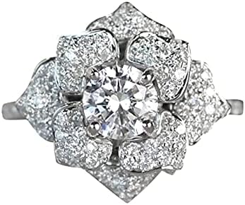 Női Gyűrű Női Gyűrű Divat Fény Luxus Stílusú Eljegyzési Gyűrű Női Ékszerek Luxus Teljes Gyémánt Cirkon Virág, Esküvői Gyűrű