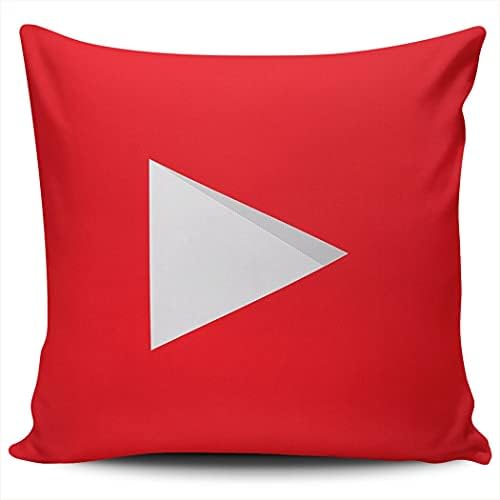 KEIBIKE Személyre szabott Közösségi Média Logó YouTube Téglalap Dekoratív Ágyéki Párnahuzatok Vörös Design Cipzáras Párnát Öleli Esetekben
