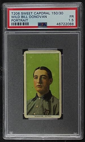 1909 T206 POR Vad Bill Donovan Detroit Tigers (Baseball Kártya) (Portré) PSA a PSA 1.50 Tigrisek