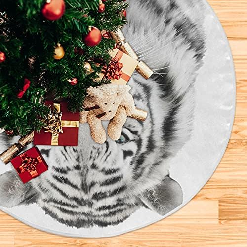 Oarencol Fehér Tigris Állat karácsonyfa Szoknya 36 hüvelyk Karácsonyi Ünnepi Parti Fa Mat Dekoráció