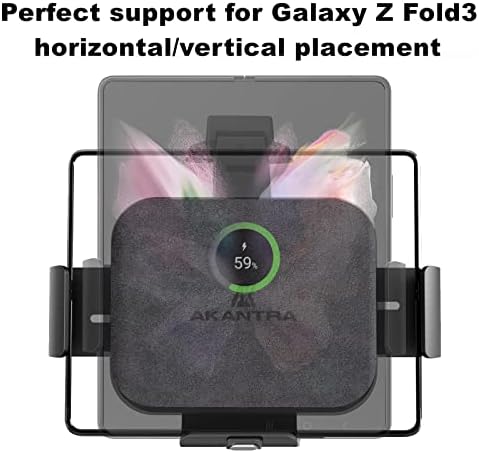 Akantra Alcantara 15W Dual Coil Qi Vezeték nélküli Autós Töltő tartó tartó Kompatibilis a Samsung Galaxy Z Fold4 Fold3 Z Fold2