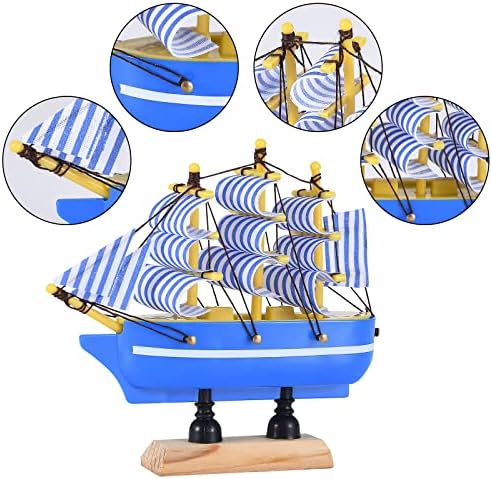 Dedoot Min Vitorlás Modell Dekoráció, Otthon, Műanyag Vitorlás Tengeri Dekoráció 4X4 Modell Hajó az Óceán Téma Fél Szoba Dekoráció,