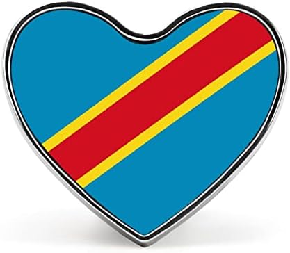 Kongói demokratikus Köztársaság Szív Melltű Aranyos Hajtóka nyakkendőtűt Kézműves Jelvényt Jelmez Kiegészítő