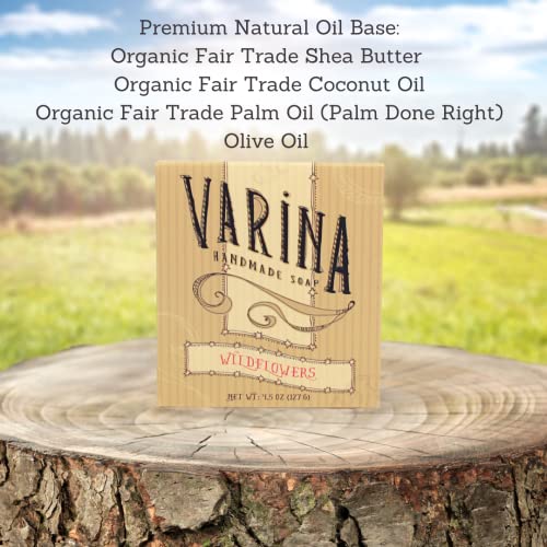 Varina Természetes Vadvirágok Szappan - Gyengéd Tisztító Érzékeny Bőrre, Virágos - 3 Csomag a Tapasztalat, Egészséges, Ragyogó Bőr