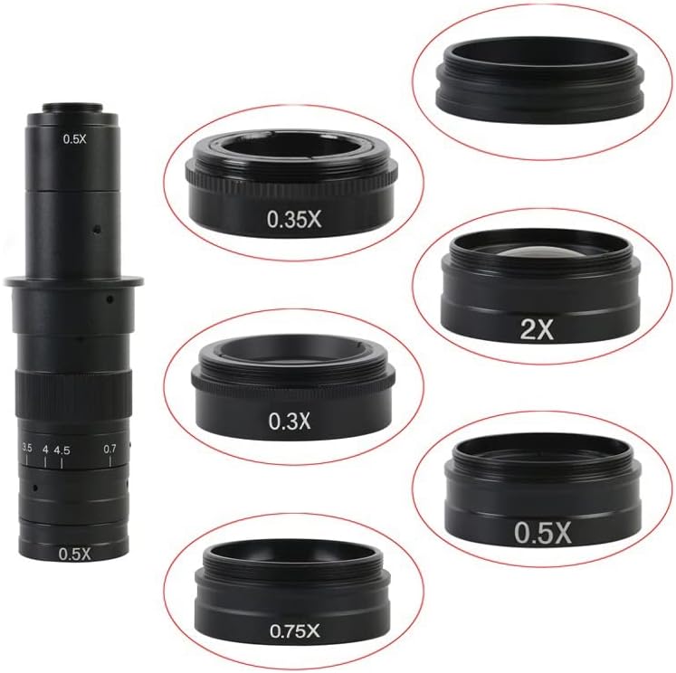 Mikroszkóp Kiegészítők Készlet Felnőttek 0,5 X/X 0.35/2X/1X/0, 75 X Kiegészítő Objektív Üveg Lencse 42mm a Lencse Videó Mikroszkóp Kamera