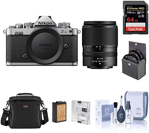 Nikon Z fc DX-Formátum tükör nélküli Digitális Fényképezőgépet a NIKKOR 18-140mm f/3.5-6.3 VR Objektívvel, Csomag 64 gb-os SD Kártya, válltáska,