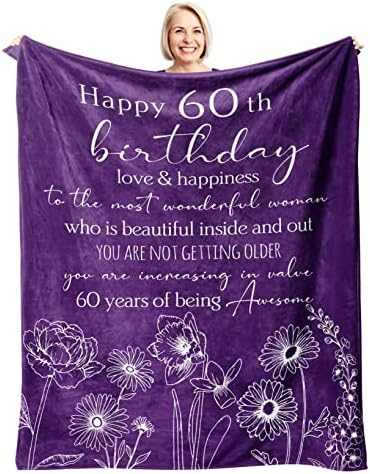 Xutapy 60 Születésnapi Ajándékok Nőknek Takaró 60x50, a Legjobb Ajándékokat, a 60 Éves Nők, Boldog 1963 60 Születésnapi Ajándékot Neki/Feleség/Anya/Nagymama/Barátok