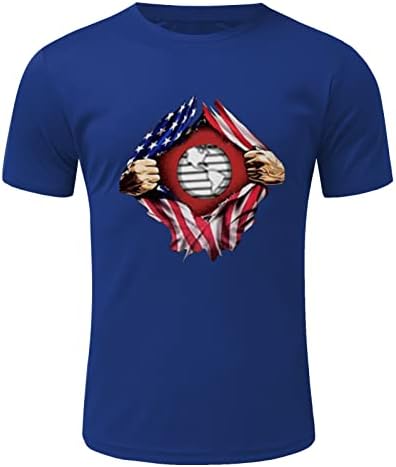 UBST Férfi Hazafias Rövid Ujjú póló, Nyári Amerikai Zászló Nyomtatás Sleeve Alkalmi Laza Divat Alapvető Tee Maximum