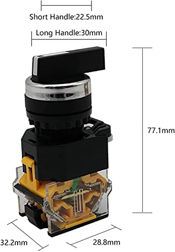 TWRQA 22mm Választó Gomb Rotary Switch Reteszelés Pillanatnyi 2NO 1NO1NC 2 3 helyezze DPST 10A 400V hálózati Kapcsoló BE/Ki
