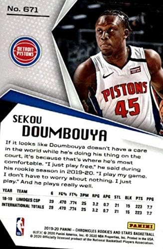 SEKOU DOUMBOUYA RC 2019-20 Krónikák ÚJONCOK, a Csillagok 671 NM+-MT+ NBA Kosárlabda Pistons