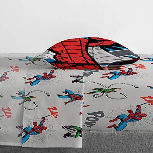 Marvel Spiderman Pókember VS 5 Darab Kétágyas Size Ágy Set - magában Foglalja a Vigasztaló & Lap Szett Ágynemű - Szuper Puha Fakulnak