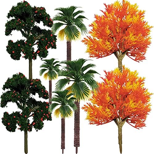 Modell Miniatűr Erdő Műanyag Játék Fák, Bokrok Esőerdő Dioráma Kellékek Mini Növény Kézműves Vonat Táj Nagy Tenyér Piros Alma