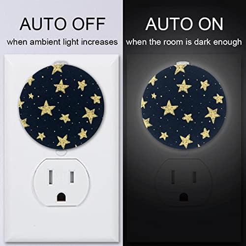 2 Csomag Plug-in Éjjeli LED-es Éjszakai Fény, Csillagok A Sötét Háttér Alkonyat-hogy-Hajnal Érzékelő Gyerek Szoba, Gyerekszoba,