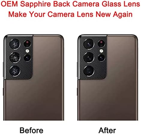 Perzework Vissza a Hátsó Kamera Objektív Üveg Csere Samsung Galaxy S21 Ultra 6.8 mm-es, előre Telepített Ragasztó Reparing Toolkit