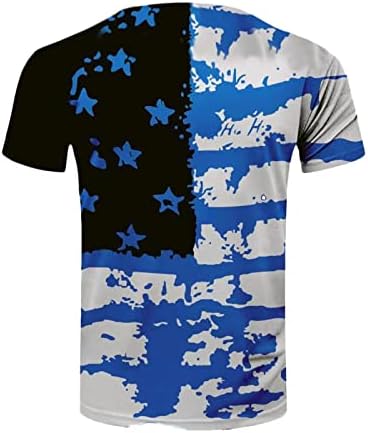 XXBR Férfi Alkalmi póló Függetlenség Napja Katona Rövid Ujjú Hazafias Tee Maximum Amerikai Zászló Nyomtatás Edzés Tshirt